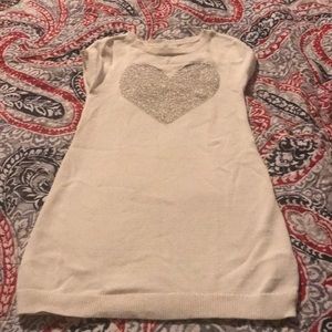 Girls Old Navy Sweater Dress Ivory/Gold Sz 4T